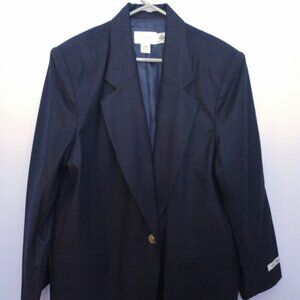 90s Vintage Item Eyes Women's Wool Blazer Jacket Navy Blue Sz 20W Deadstock NWT
